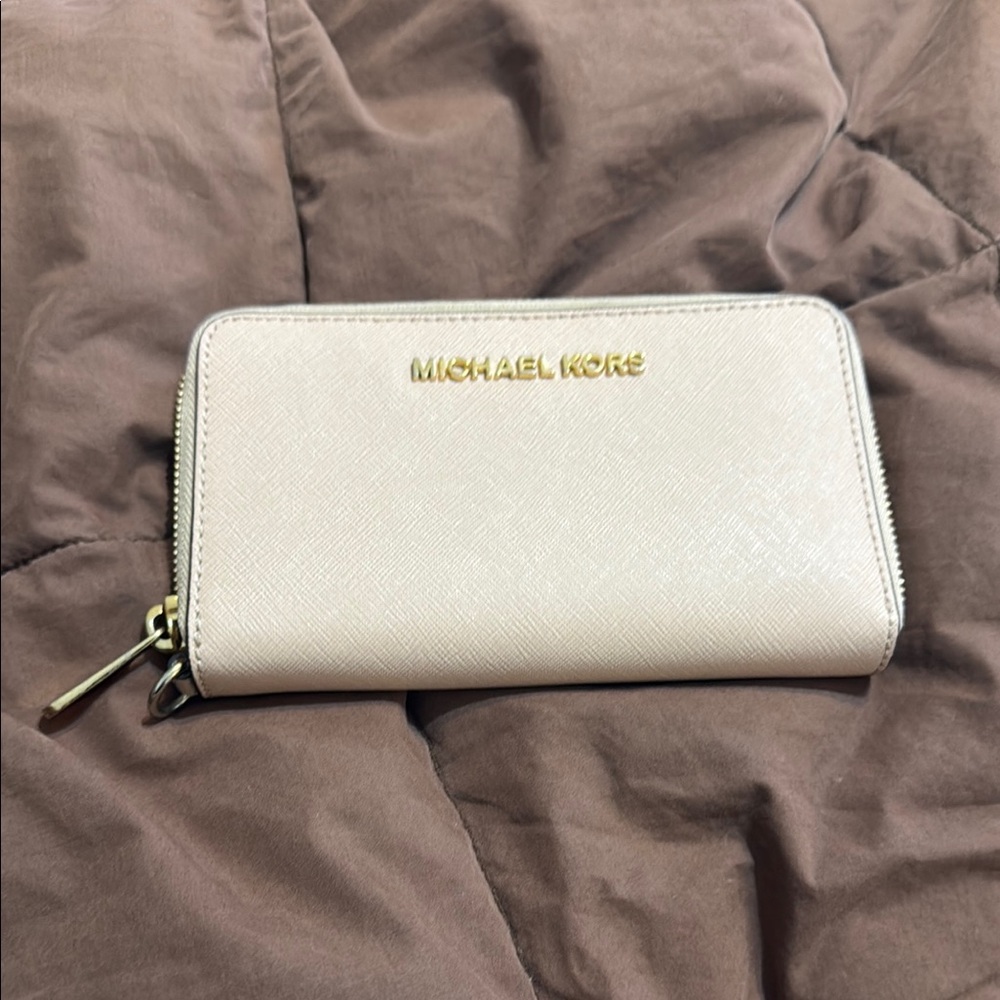 Michael Kors Light Pink Wallet with Gold Accents